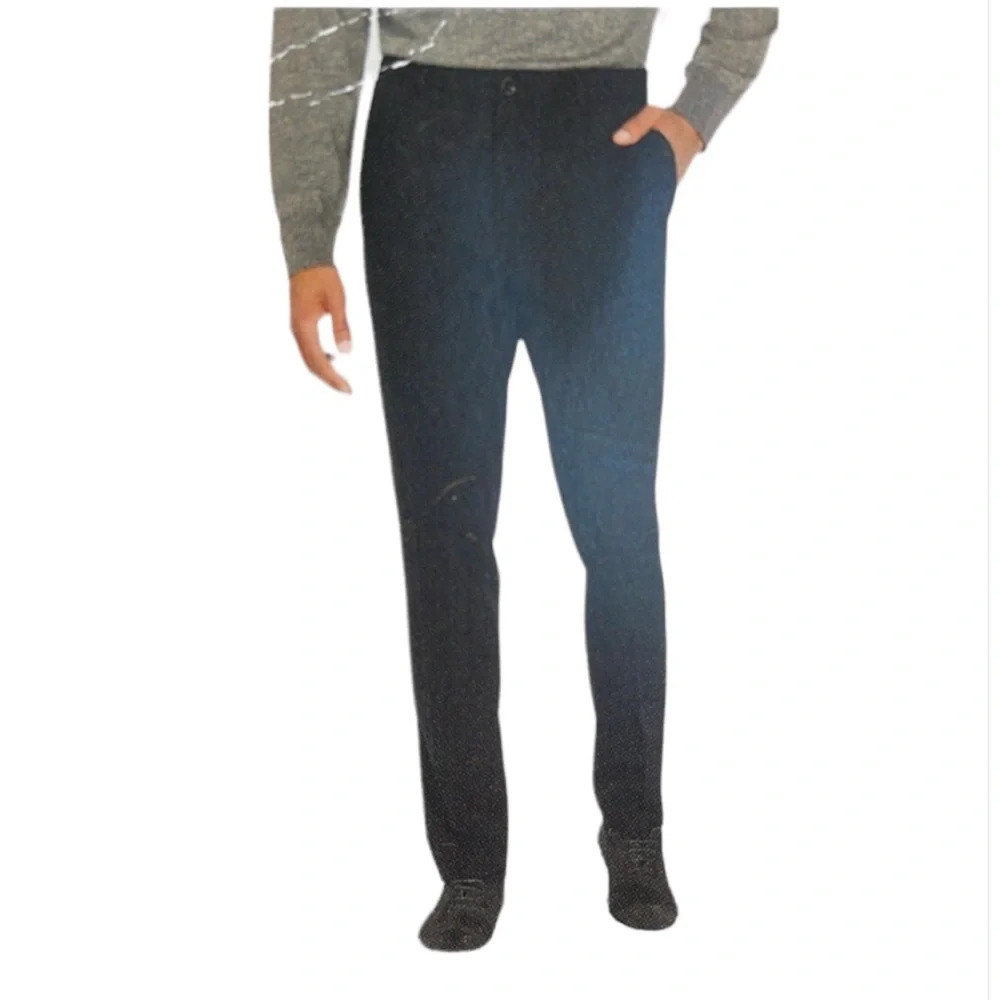 ROBERT GRAHAM NWT Mens Slim Fit Dress Pants Blue Creased Stretch Waist 30x30